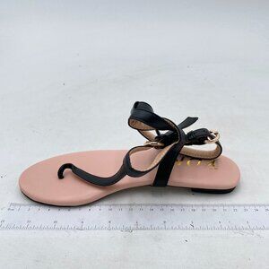 YDN Black Flip Flop Sandal Thong Flats Shoes Ankle Strap sandals